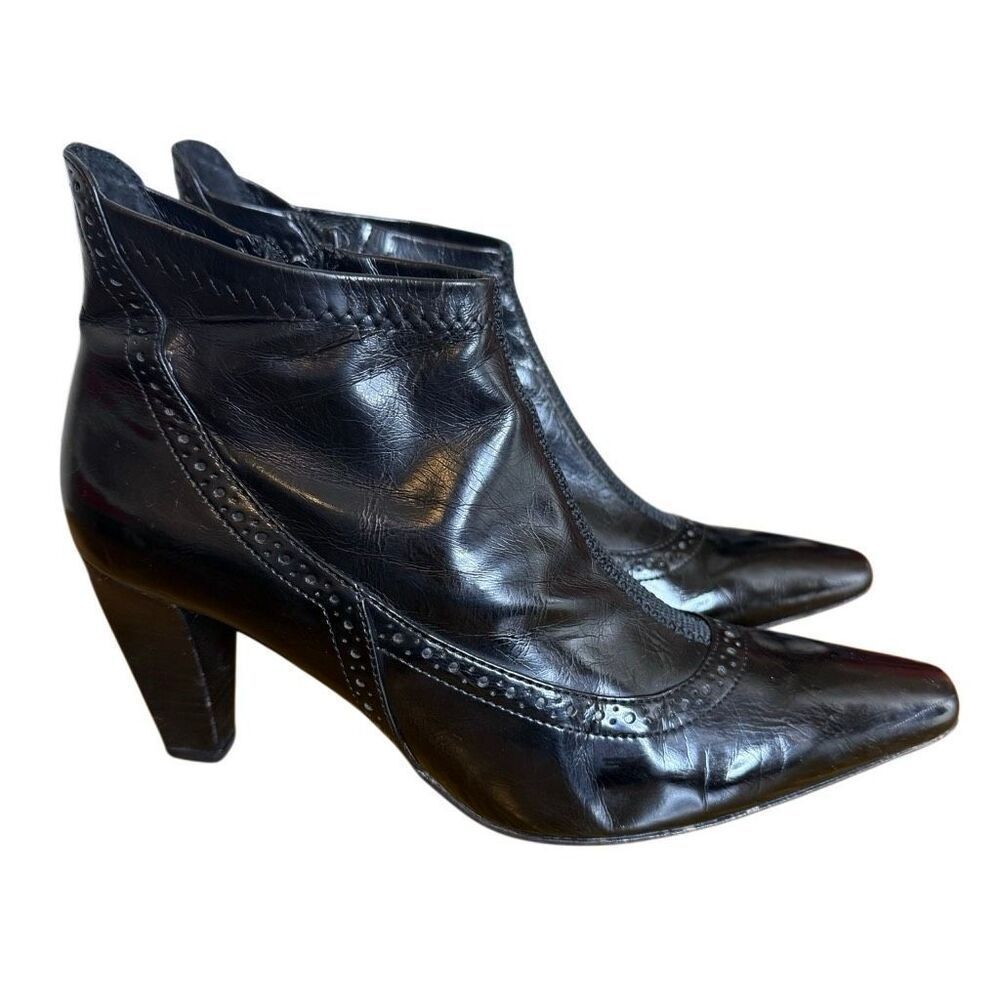 Franco Sarto Ruffina Bootie Black Square Toe Size7.5 Career, Sophisticated, Chic